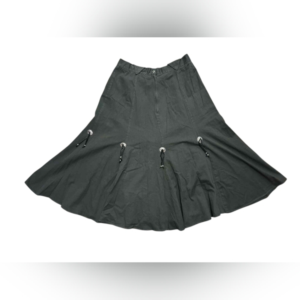 Roughrider By Circle Y Western Skirt Long Black Flowy Size 17/18 EUC - Picture 5 of 10